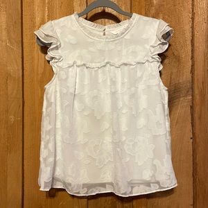 NWOT Lauren Conrad white cap sleeve blouse
